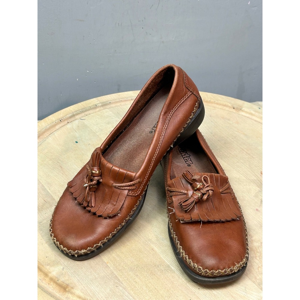 Dexter Leather Tassel Loafers Women's 7.5 Brown Handcrafted Casual Comfort Shoes
